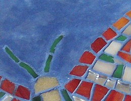 Tadelaktteller mit Mosaik Detail